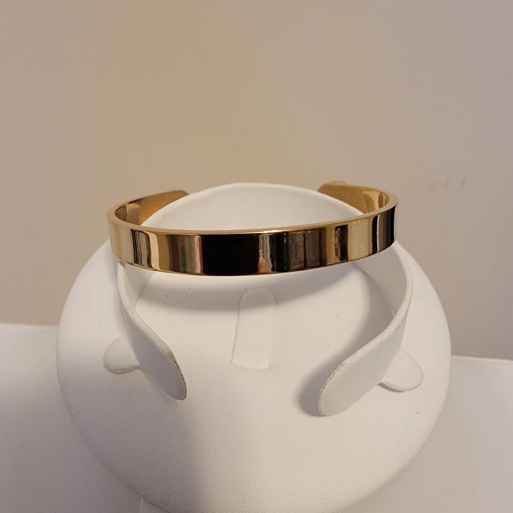 Good As Gold Cuff Bracelet Gold Tone Crystal Ends Spade Mark - Picture 6 of 10